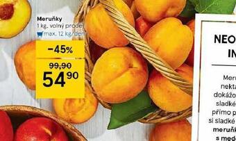Tesco Meruňky nabídka