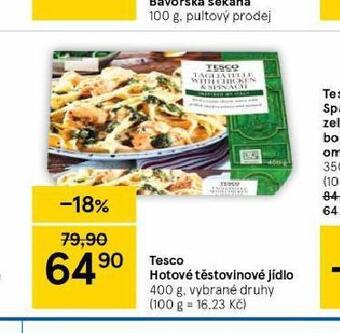 Tesco hotové těstovinové jídlo