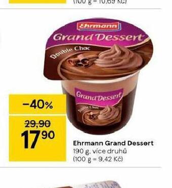 Tesco Ehrmann grand dessert nabídka