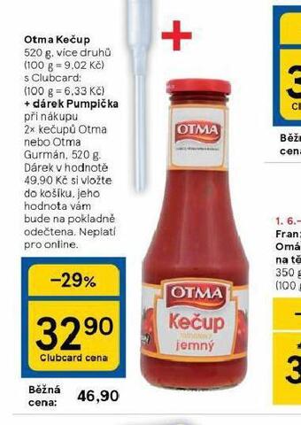 Tesco Otma kečup nabídka