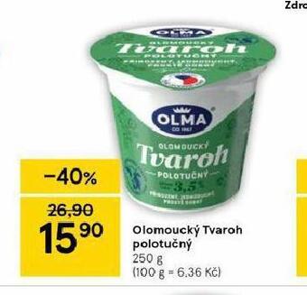 Tesco Olomoucký tvaroh polotučný nabídka