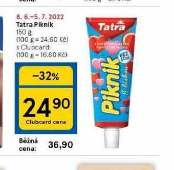 Tesco Tatra piknik nabídka