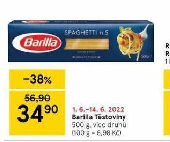 Tesco Barilla těstoviny nabídka