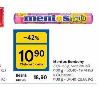 Tesco Mentos bonbony nabídka
