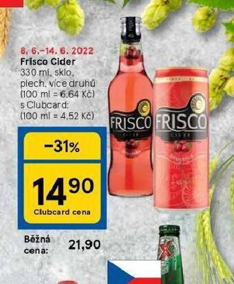 Tesco Frisco cider nabídka