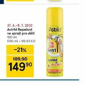 Tesco Astrid repelent ver spreji pro děti nabídka