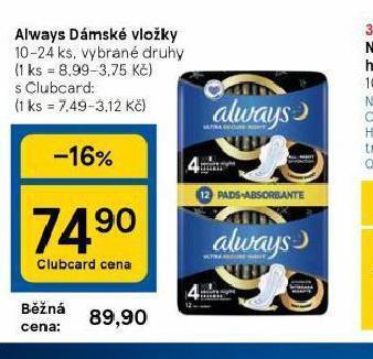 Always dámské vložky