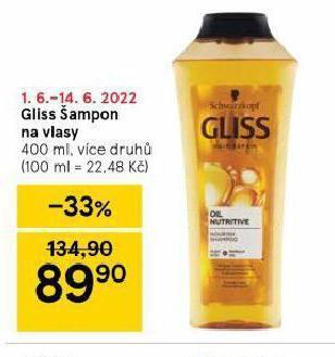 Tesco Gliss šampon nabídka