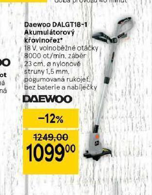 Tesco Daewoo akumulátorový křovinořez nabídka