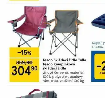 Tesco Skládací židle nabídka