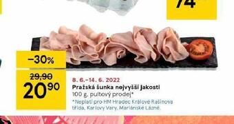 Tesco Pražská šunka nejvyšší jakosti nabídka
