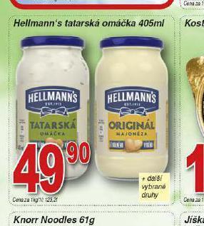Lidl Hellmann´s tatarská omáčka, majonéza nabídka