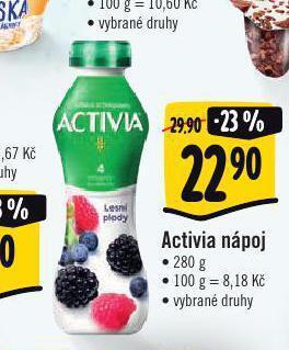 Jip Activia nápoj nabídka