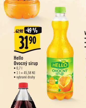 Jip Hello ovocný sirup nabídka