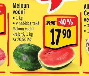 Albert Meloun vodní nabídka