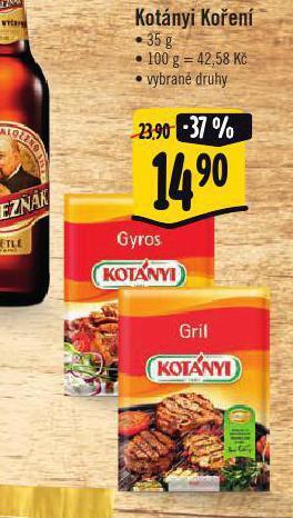 Albert Kotányi koření nabídka