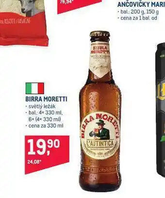 Makro Birra moretti světlý ležák nabídka