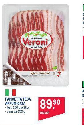 Makro Pancetta tesa affumicata nabídka