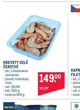 Makro Krevety celé čerstvé nabídka