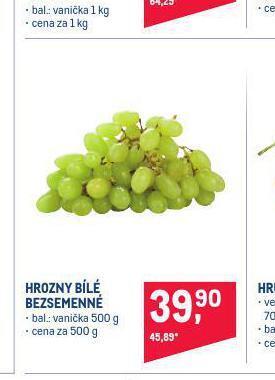 Makro Hrozny bílé bezsemenné nabídka