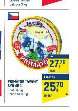 Primator tavený sýr 45%