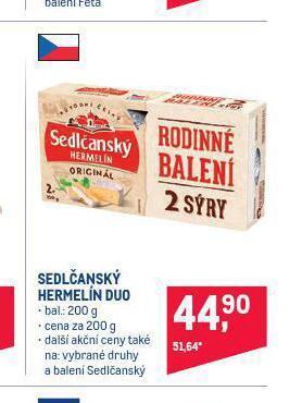 Makro Sedlčanský hermelín duo nabídka