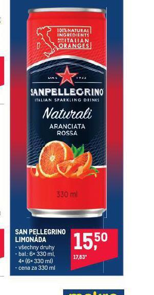 Makro San pellegrino limonáda nabídka