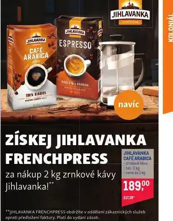 Makro Jihlavanka café arabica zrnková káva nabídka