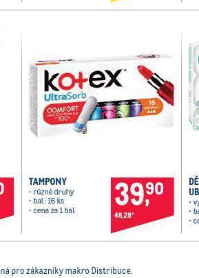 Makro Kotex tampony nabídka