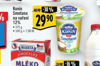 Albert Kunín smetan ana vaření 12% nabídka