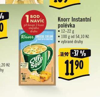 Albert Knorr instantní polévka nabídka