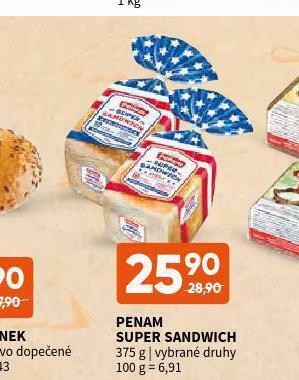 Terno Penam super sandwich nabídka