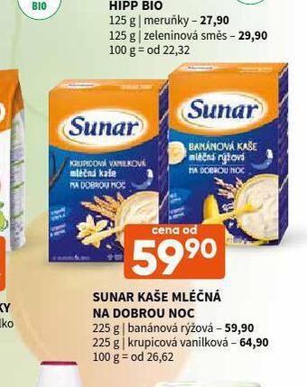 Terno Sunar kaše mléčná nabídka