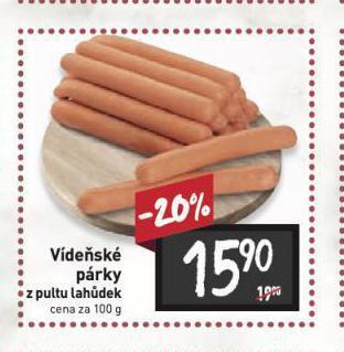 Billa Vídeňské párky nabídka