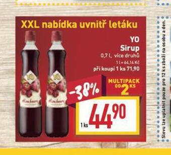 Billa Yo sirup nabídka