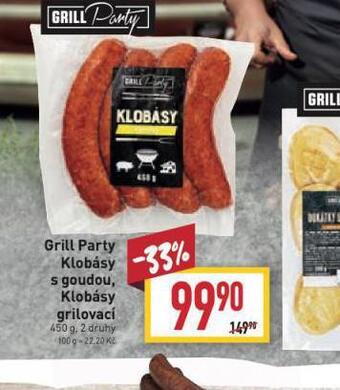 Billa Klobásy grilovací nabídka