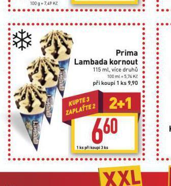 Billa Prima lambada kornout nabídka