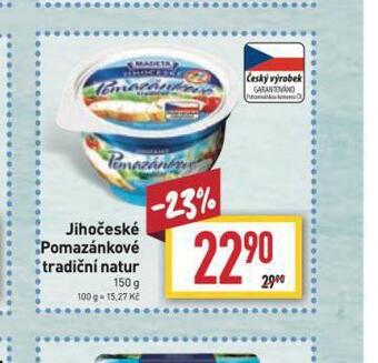 Billa Jihočeské pomazánkové tradiční natur nabídka