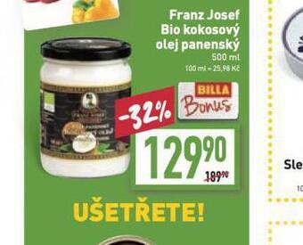 Billa Franz josef bio kokosový olej panenský nabídka