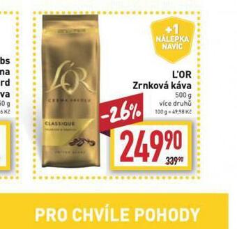 Billa L´or zrnková káva nabídka