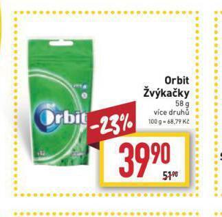 Billa Orbit žvýkačky nabídka