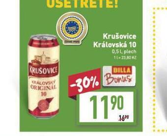 Billa Pivo krušovice 10 nabídka