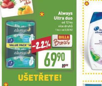 Billa Always ultra duo nabídka