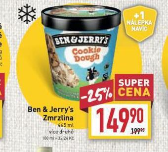 Billa Zmrzlina ben & jerry´s nabídka