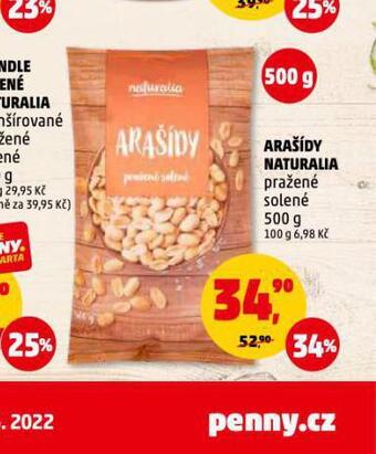 Penny Market Arašídy naturalia pražené solené nabídka