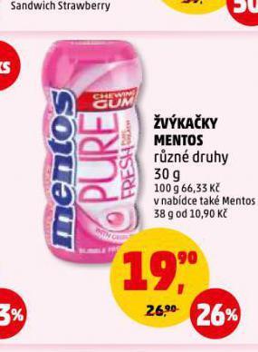 Penny Market Žvýkačky mentos nabídka