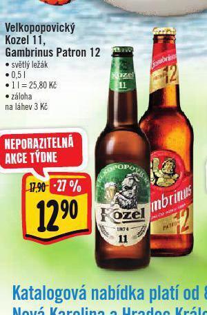 Albert Pivo velkopopovický kozel 11 nabídka