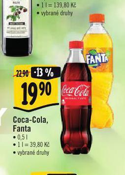 Albert Coca cola, fanta 0,5l nabídka