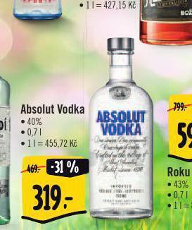 Albert Absolut vodka nabídka