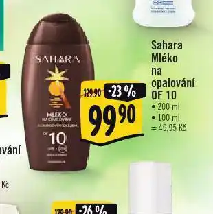 Albert Sahara mléko na opalování of 10 nabídka